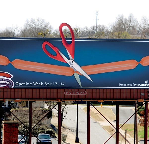 Outdoor advertising copywriting by Lochness Marketing for Greenville Drive Opening Week 2