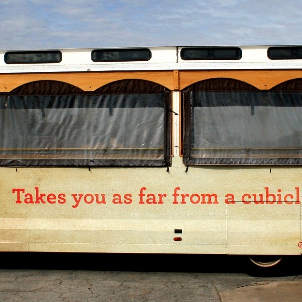 Out of home advertising copywriting by Lochness Marketing for Greenville Drive cubicle trolley 2